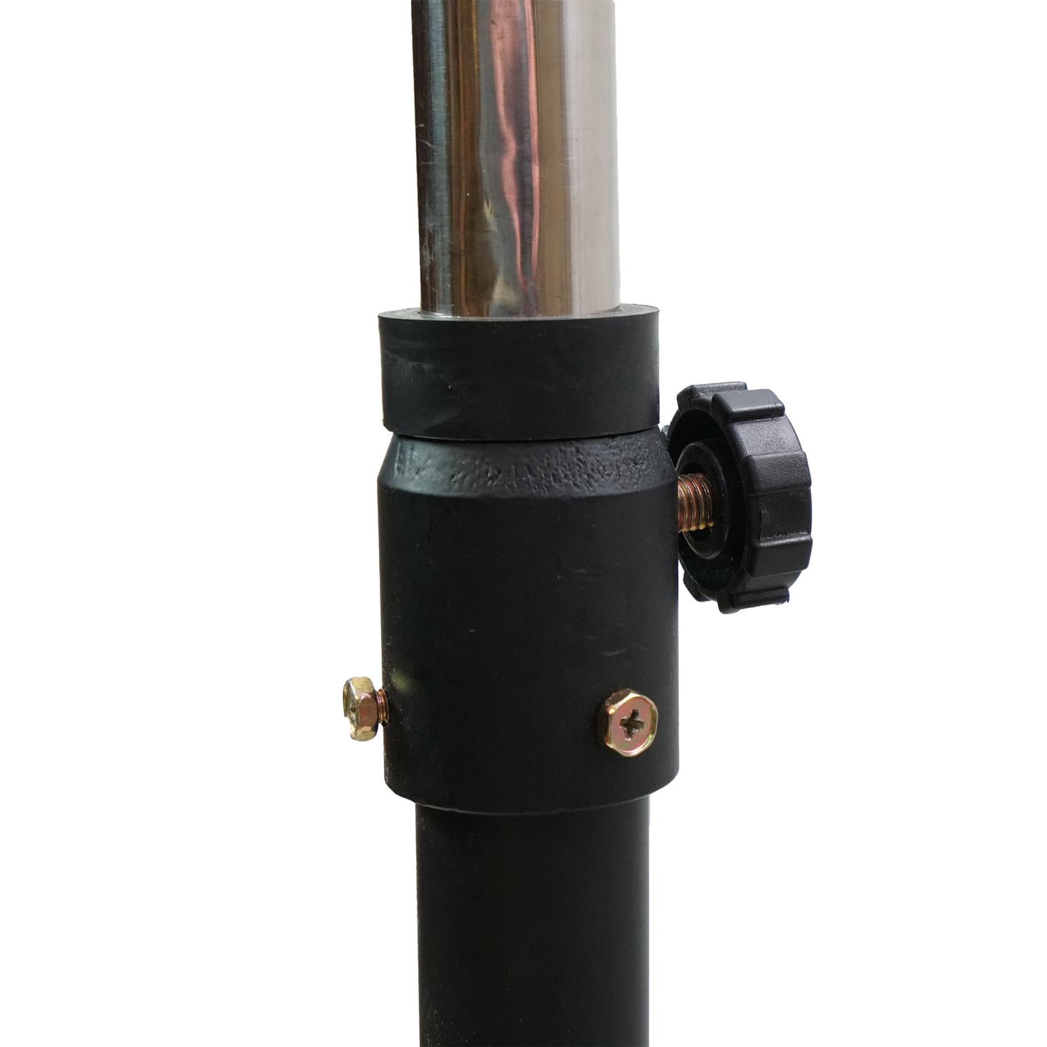 30" Jet Black Adjustable Height 3-Speed Oscillating Industrial Pedestal Fan