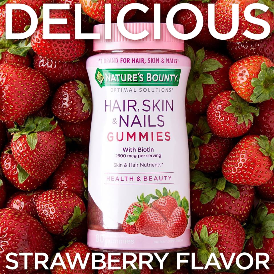 Nature S Bounty Optimal Solutions Hair Skin Nails Strawberry