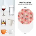thumbnail image 7 of Bingfone Vintage Strawberry Floral Leather Drinks Coasters with Set of 6,Suitable for Home Kitchen,Coffee Cup Coasters Home Gift, 7 of 7