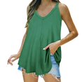 thumbnail image 1 of Gibobby Mujeres Color sólido causal camisa O cuello Sleeveless T camisas Casual Tank Tops Fashion elegante camiseta de Top(Verde,M), 1 of 5