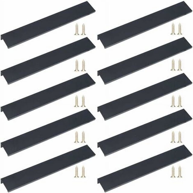 10 manijas de cocina con tornillos, manija de armario invisible de aleación de aluminio para muebles de cocina, cajón, dormitorio (192 mm)