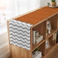 thumbnail image 6 of Grey Chevron 36 Inch Table Runner, Geometric Orange Print Wavy Striped White Farmhouse Dresser Scarf Cotton & Linen Tablerunner for Dining/Kitchen Island/Holiday Party Décor Small 13" x 36", 6 of 9