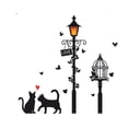 thumbnail image 3 of Adhesivos de pared con diseño de gato negro para lámpara de calle con diseño de amor, 60 x 30 cm, PV, 3 of 4