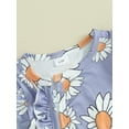 thumbnail image 6 of Bslissey Newborn Baby Girls Summer Jumpsuit Flower Print Short Sleeve Zipper Footless Rompers Infant Toddler Cute One Piece Bodysuit 3M 6M 12M 18M 24M, 6 of 9