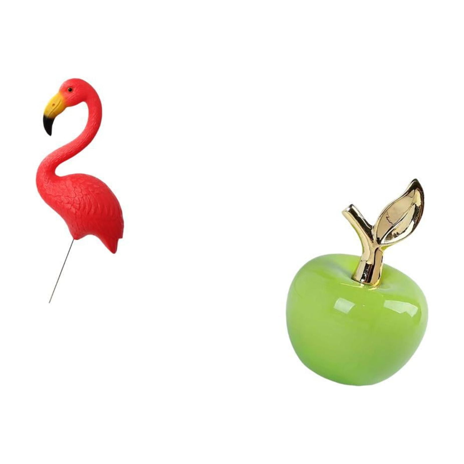 Miulika Flamingo Garden Stake Sculpture and Ceramic Figurine Yard Art Ornament for Holiday Spring Home Decoration and Cafe Study Room