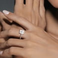 thumbnail image 3 of Cluster Promise Diamond Wedding Ring, Emerald Cut Pave Set Engagement Ring, Elegant Four Prongs Diamond Ring, Women Party Wear Solitaire Diamond Ring, 2.2 Ct Simulated Diamond, 14K White Gold Plated, 3 of 3