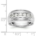 thumbnail image 2 of Solid 14K White Gold Men's Wedding Ring Band with CZ Cubic Zirconia Size 8.5, 2 of 3