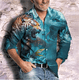 thumbnail image 1 of Camisa geométrica para hombre, suave y cómoda para uso diario, elegante camisa de manga larga a cuadros, camisa de gran tamaño de alta calidad XS-6XL, 1 of 6