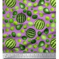 thumbnail image 1 of Soimoi Polyester Crepe Fabric Pear,Lemon & Watermelon Fruits Print Fabric by The Yard 52 Inch Wide, 1 of 3
