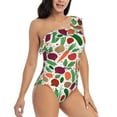 thumbnail image 3 of Haiem Vegetables Women's One Piece Swimsuits Tummy Control One Shoulder Bathing Suits Ruffle Swimwear-Large, 3 of 8