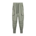 thumbnail image 1 of ZAXARRA Solid Color High Waist Ankle Banded Pants with Drawstring and Pockets, 1 of 9