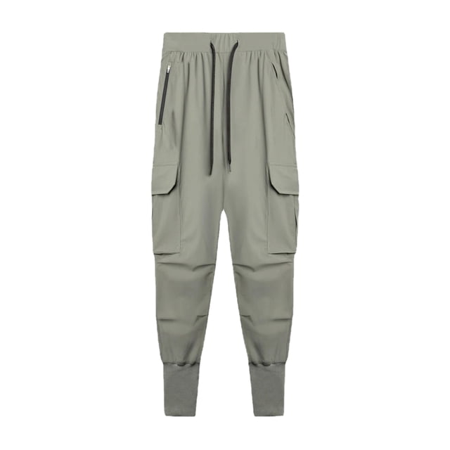 ZAXARRA Solid Color High Waist Ankle Banded Pants with Drawstring and Pockets