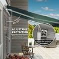 thumbnail image 4 of Outsunny Auvent Rétractable 12 Pieds x 8 Pieds pour Terrasse, Auvents Pare-Soleil Abri avec Manivelle Manuelle, Tissu Résistant aux UV et à l'Eau et Cadre en Aluminium pour Terrasse Balcon Cour, Vert, 4 of 10