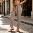 thumbnail image 7 of Nolissa Capri Pants for Women Drawstring Casual Palazzo Trousers Cropped Joggers with Pockets Loose Lounge Pants, 7 of 7
