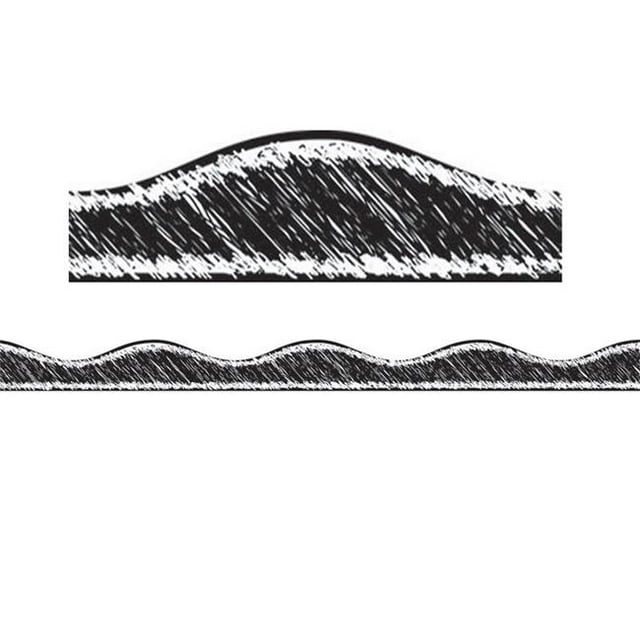Magnetic Border Black Scribble Chalk - Pack of 6