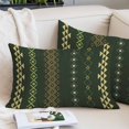 thumbnail image 2 of Dark Green Boho Throw Pillow Cover 20 x 36 Inch Decorative Pillow Cover Ethnic Tribe Striped Vintage Lumbar Pillowcase Seasonal Rectangle Cushion Case for Couch Sofa Bed Living Room, 2 of 9
