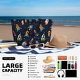 thumbnail image 5 of Xecao Spaceships and Stars for versatile beach bag for women includes zipper pockets and waterproof material, ideal for vacations and adventures., 5 of 7