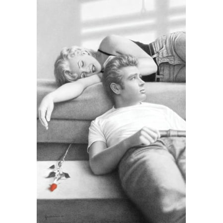 Marilyn Monroe Favorite Color - Flute Song - Marilyn Monroe & James Dean Poster Poster Print