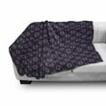 thumbnail image 3 of Geometric Soft Flannel Fleece Blanket, Squares and Circles with Big and Little Dots Doodle Style Composition, Cozy Plush for Indoor and Outdoor Use, 50" x 60", Indigo Pink Pale Grey, by Ambesonne, 3 of 6