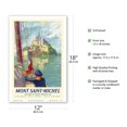 thumbnail image 2 of Mont Saint-Michel - Normandy France - The Pearl of French Mediaeval Art - Vintage Railroad Travel Poster by David Starr c.1947 - Master Art Print (Unframed) 12in x 18in, 2 of 4