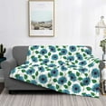 thumbnail image 2 of Yiaed Blue Sunflowers Print Blanket Throw Blanket Soft Cozy Flannel Blanket for Home Bed Sofa Couch Chair-50"x40", 2 of 6