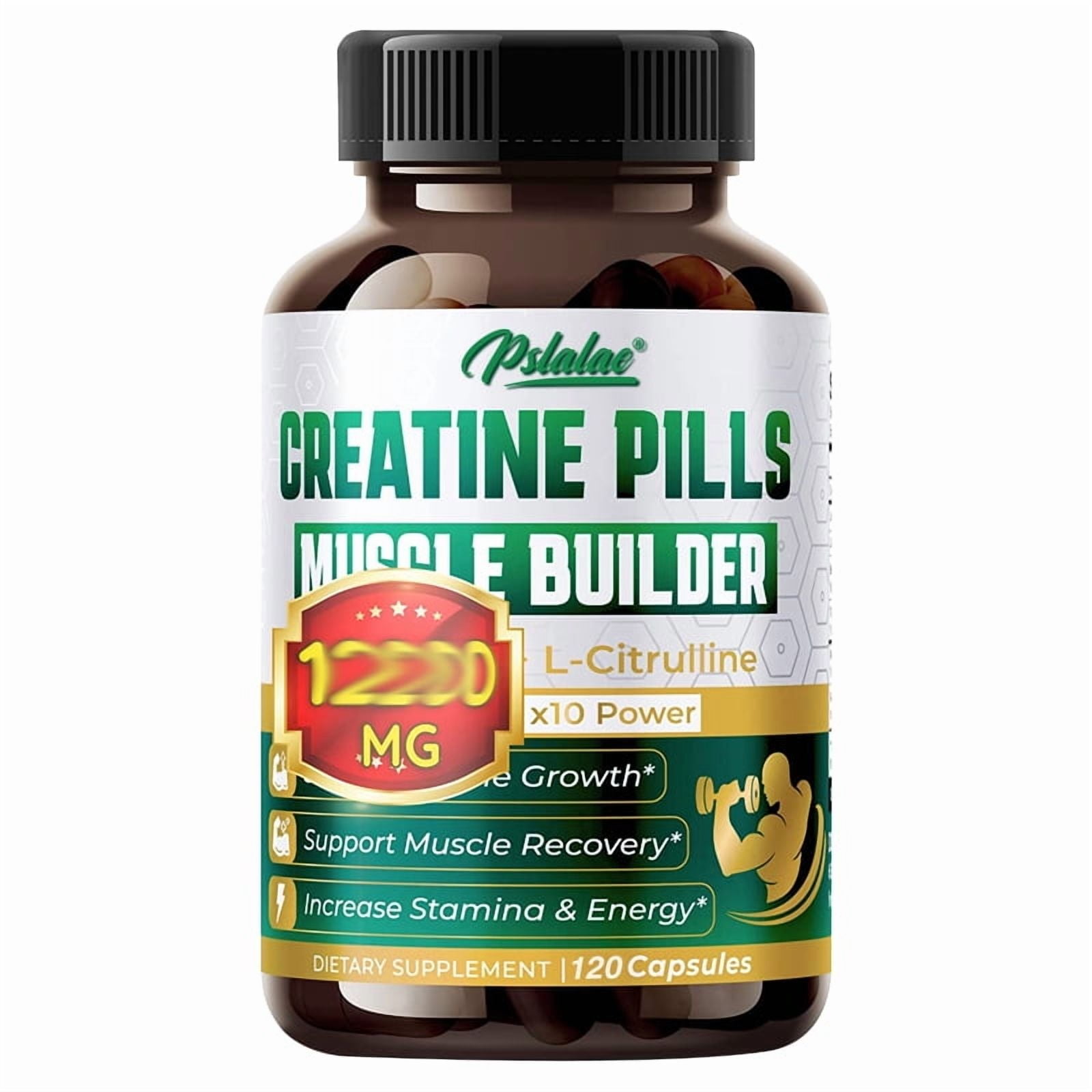 Creatine Monohydrate Capsules - Support Muscle, Strength, Recovery, Cognitive Health & Memory - 120 Count