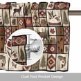 thumbnail image 6 of Retro Brown Patchwork Valance Curtain Deer Pine Tree Bird Boat Ethnic Window Valances Rod Pocket Short Curtains Window Treatments for Kitchen Bedroom Bathroom Laundry 60" x 14", 6 of 9