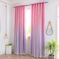 thumbnail image 2 of Cortinas de princesa para recámara, cortinas de estrella, con alzapaños y 3 lazos, 1 panel (rosado y morado), 2 of 4