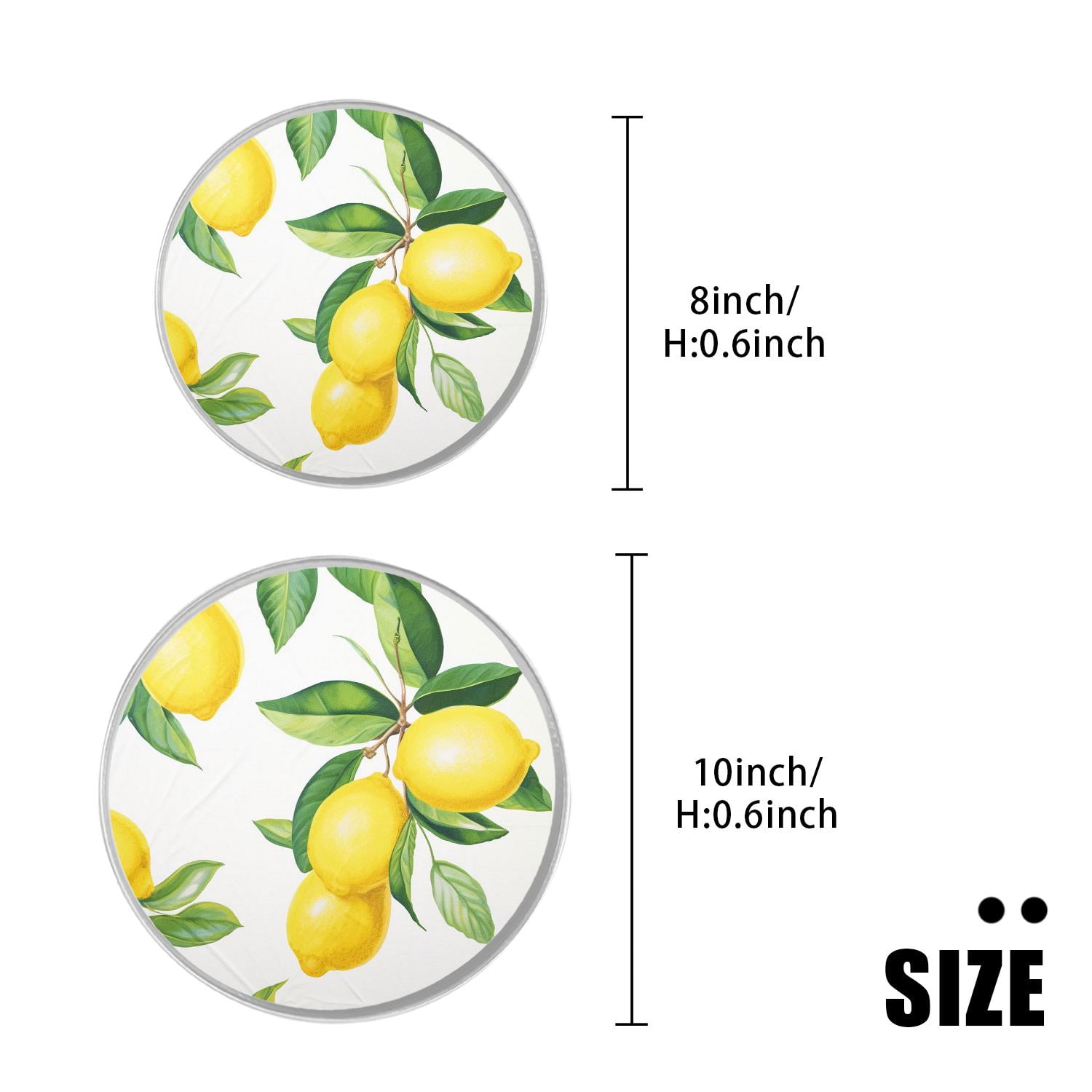 Round Stove Burner Covers 4 Pcs Metal Electric Stove Burner Covers 8Inch And 10Inch ,Fresh Yellow Lemon White art
