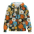 thumbnail image 4 of Renewold Hippie Flower Orange Blue Women's Oversized Sweatshirts Fleece Hoodies Casual Long Sleeve Sweaters Oversized Jackets Pullover Comfy Workout Clothes Athletic Clothing for Ladies Girls, 4XL, 4 of 7