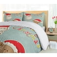 thumbnail image 5 of Ambesonne Christmas Duvet Cover Sets, Funny Gift Santa and Deer, 2-Queen, Almond Green Multicolor, 5 of 7