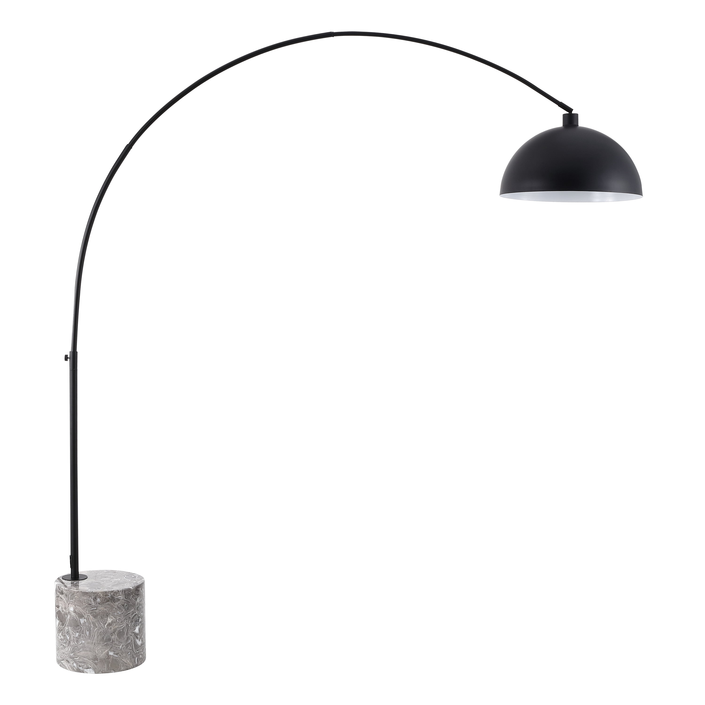 Safavieh Couture Rosabellina 80" Powder Coating Black and Gray Marble Base Floor Lamp