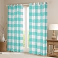 thumbnail image 2 of Erosebridal Teal Buffalo Curtains Pack of 2 (42Wx63L),Abstract Artwork Black Out Curtains,Geometric Plaid Curtains for Living Room,Grid Room Decorative, 2 of 6