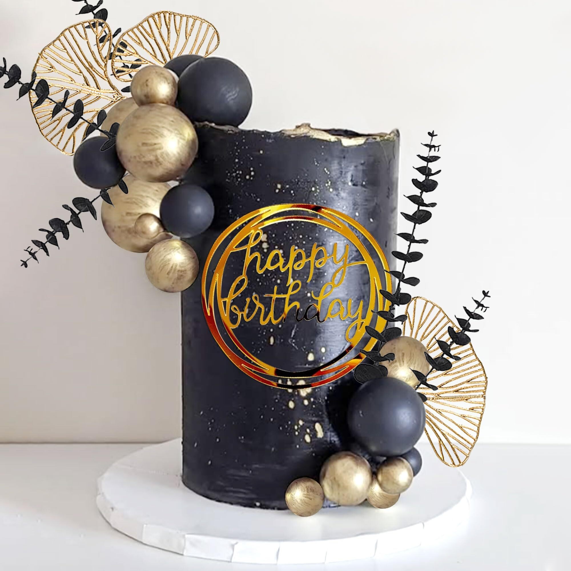 Black Glitter Number 12 & 21 Birthday Candles - 3D Cake Topper Decorations For 12th & 21st Birthday Parties