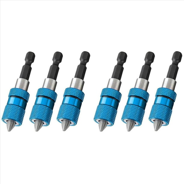 6 Uds., 60Mm, Brocas Tornillo para Paneles Yeso, Soporte Magnético para Brocas, Brocas Destornillador Vástago Hexagonal 1/4 Pulgadas, Soporte Tornillo Profundidad Ajustable