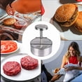 thumbnail image 3 of Hamburger Patty Maker Press 304 Stainless Steel Non-Stick Round Manual Rice Ball Mold Thickness Adjusted Kitchen Beef BBQ Tools, 3 of 8
