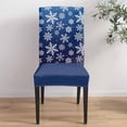 thumbnail image 5 of Chair Covers for Dining Room Set of 8,Christmas Snowflake Stretch Seat Protector Removable Washable Chairs Slipcovers for Kitchen Banquet Wedding Hotel,Winter Snowfall on Sage Green, 5 of 6
