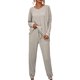 thumbnail image 1 of Conjunto de chándal de 2 piezas para mujer, conjunto de chándal informal con estampado de letras, jersey de manga larga, sudaderas con capucha, sudadera, ropa deportiva para correr, 1 of 4