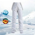 thumbnail image 2 of Women's Insulated Bib Overalls, Winter Warm Waterproof Snow Pants, Solid Color, One-Piece Detachable Suspenders Trousers, 2 of 4