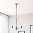 thumbnail image 4 of 15" Traditional 3-Light Metal And Clear Glass Kitchen Island Foyer Hallway Living Room Dining Room Hanging Pendant, 4 of 7