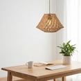 thumbnail image 4 of 11.81in Woven Rattan Lamp Shade Rustic Farmhouse Pendant Light Cover for Kitchen Island Living Room Hanging Fixture, 4 of 8