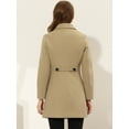 thumbnail image 4 of Abrigo de invierno para mujer Cuello de piel sintética Abrigo largo cálido caqui XL, 4 of 6