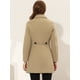 thumbnail image 4 of Abrigo de invierno para mujer Cuello de piel sintética Abrigo largo cálido caqui M, 4 of 6