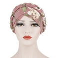 thumbnail image 6 of Dengjunhu Stretch Turbans Head Wraps Soft Head Scarf Flower Knot Pre-Tied Bonnet Beanie Cap for Women, 6 of 8