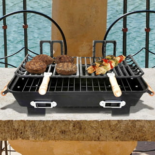 IronMaster Mini Cast Iron Hibachi Grill, Tabletop Small Portable Charcoal  Grill for Outdoor Camping, Japanese BBQ Grill Grate Surface 11 x 6.7