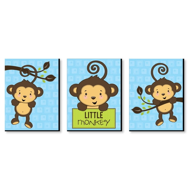 Monkey Boy - Baby Boy Nursery Wall Art & Kids Room Decor ...