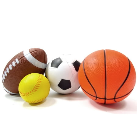 Bisontec Set Of 4 Sports Toy Balls (Soccer Ball  Basketball  Football  Baseball) For Kids price history on PriceWatchPro