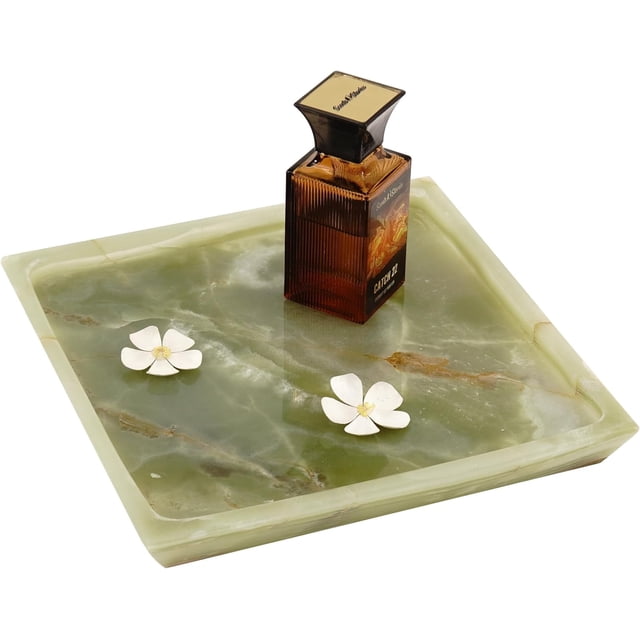 Radicaln Marble Serving Tray 10" inch Green Handmad Square Cafeteria Trays, Serving Dishes & Platter