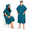 Sea Blue, variant on Pink Microfiber Polyester Surf Poncho Changing Robe, Adult Unisex Wearable Towel