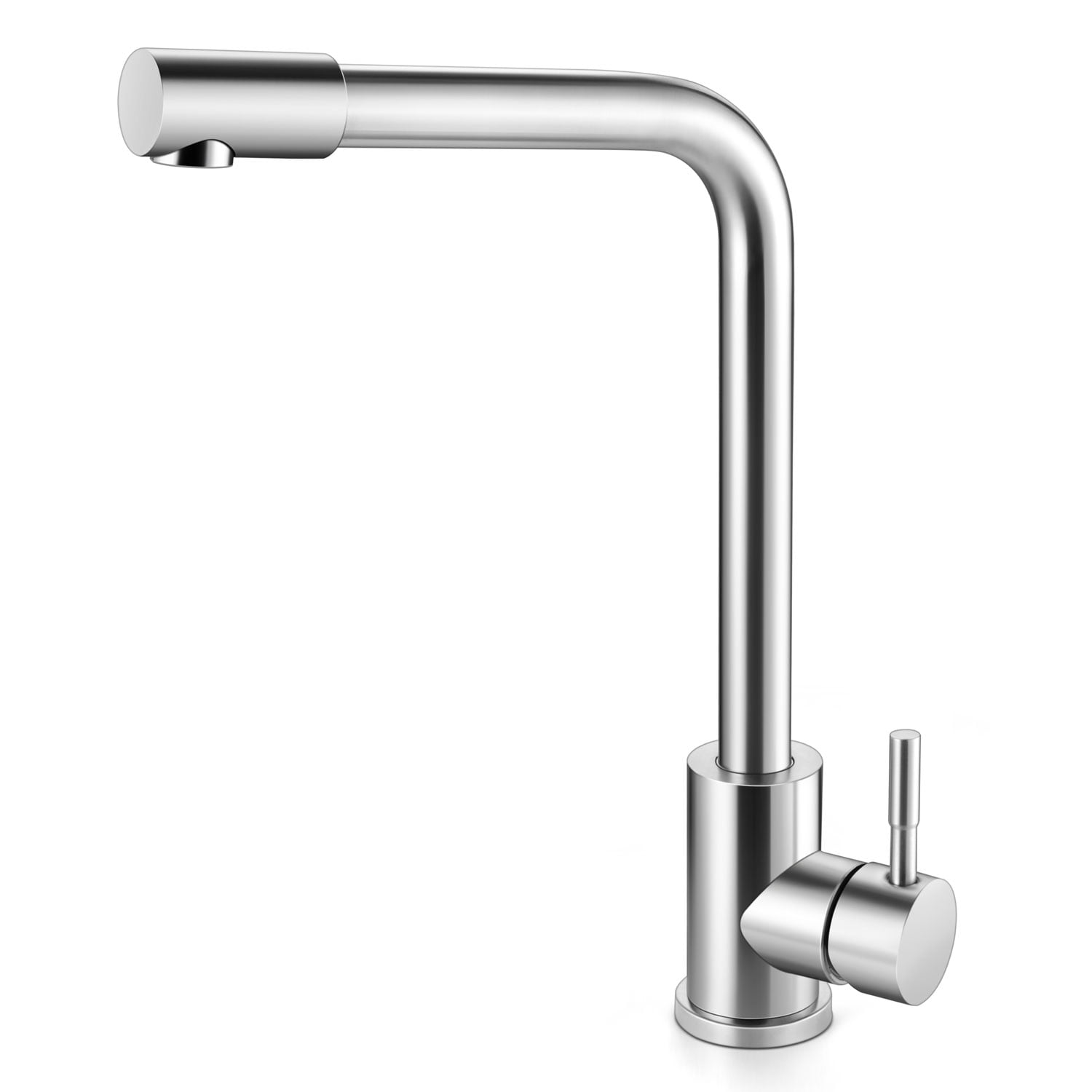 Coliware Kitchen Sink Faucet Brushed Nickel Bar Faucet 360 Swivel Single Handle Stainless Steel Kitchen Faucets